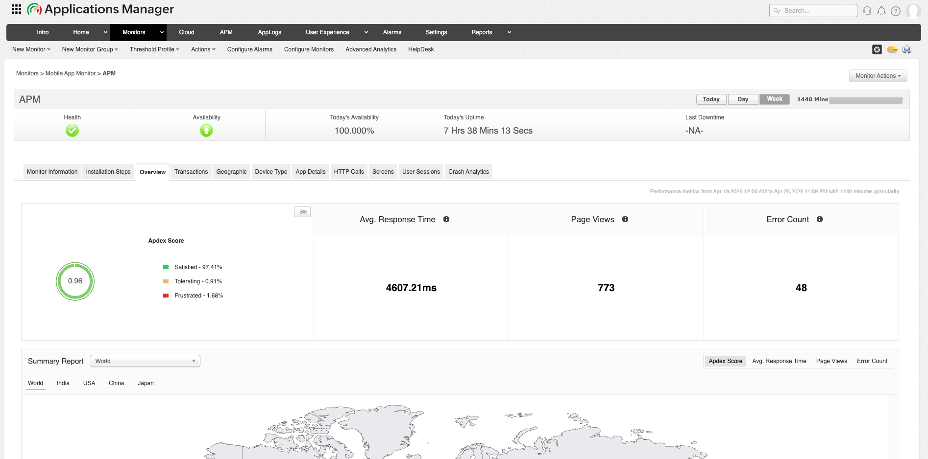 Mobile App Monitoring - ManageEngine Applications Manager