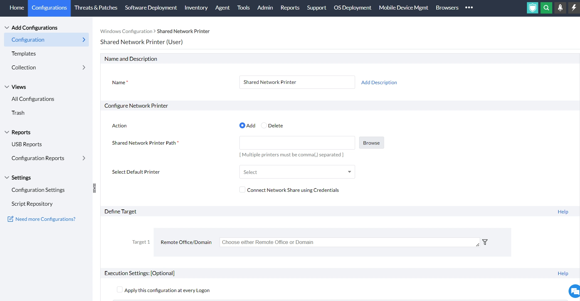 Shared Network Printer User Configuration Shared Network Printer User Configuration