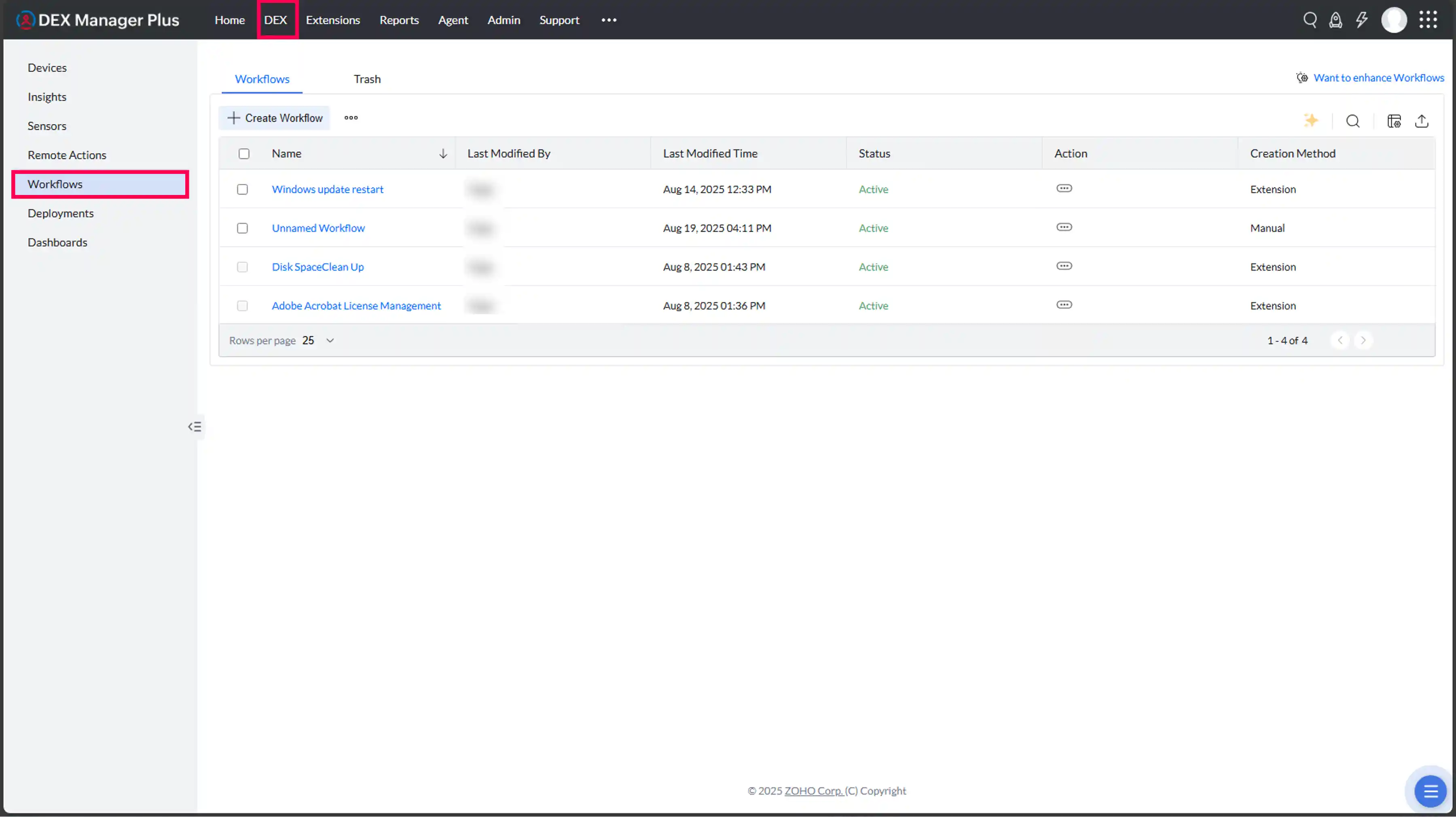 navigating to workflows workflows