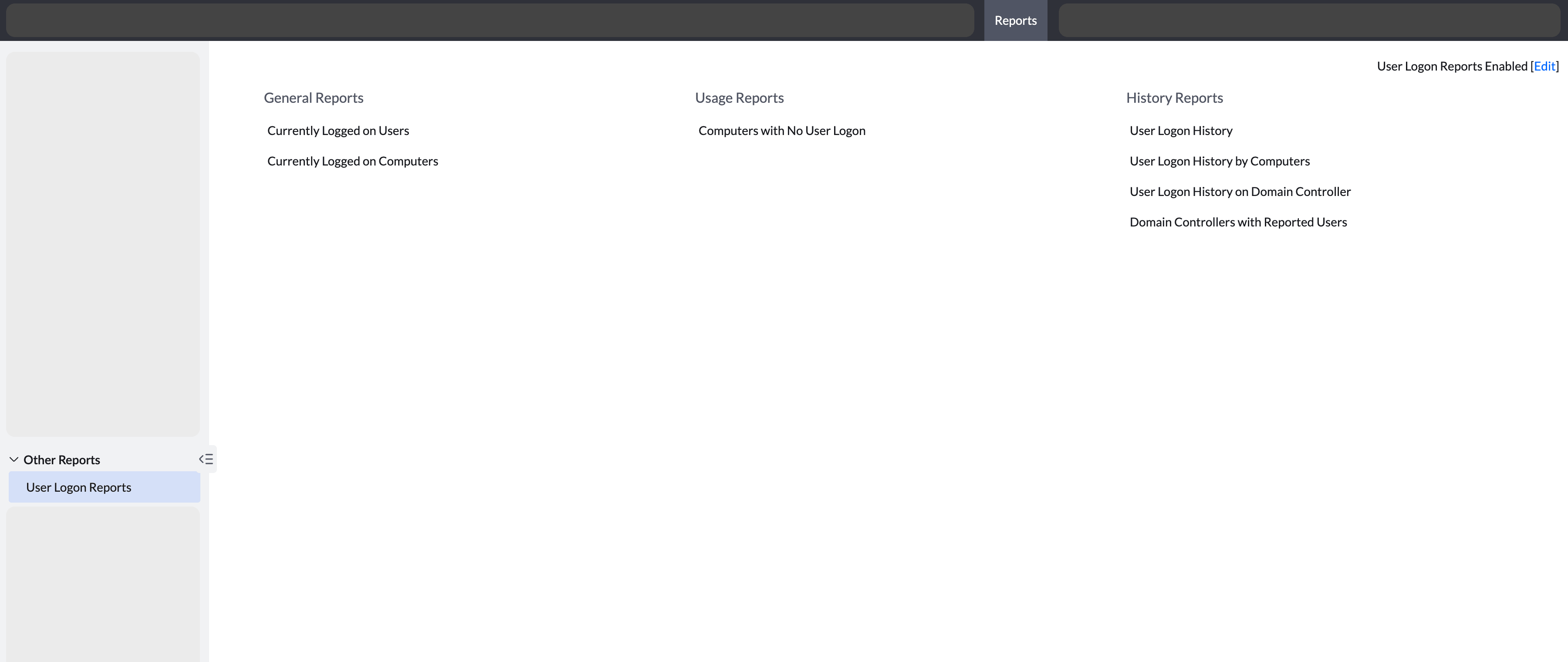 Types of User Logon Reports Types of User Logon Reports