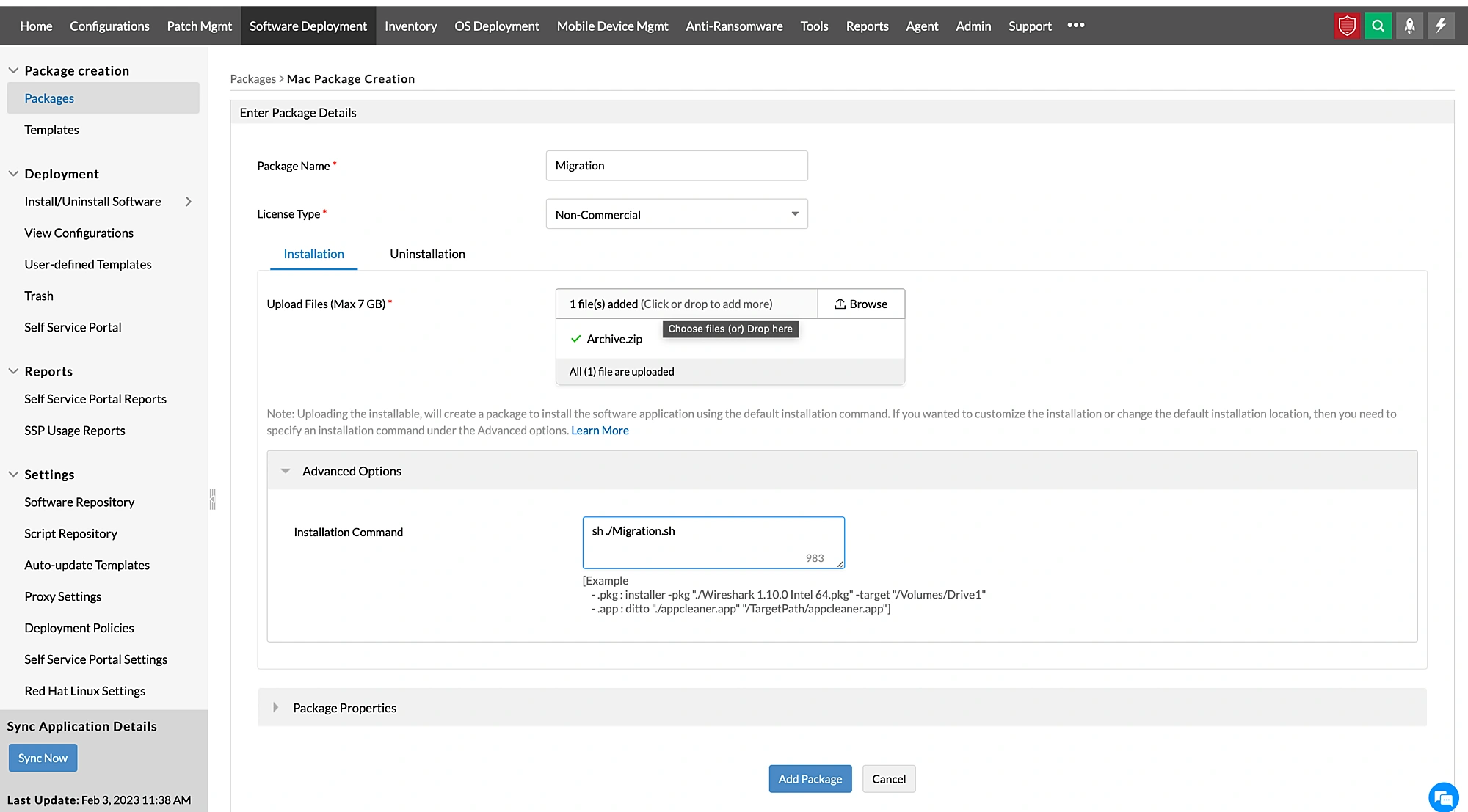 Create Mac package Create Mac package