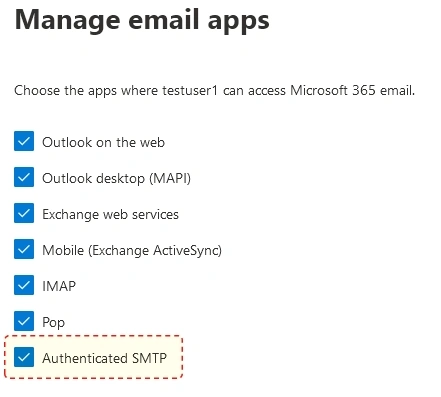Enabling Authenticated SMTP in Email Apps settings Enabling Authenticated SMTP in Email Apps settings