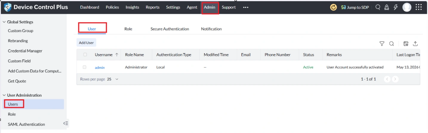 OS-Deployer User and role administration