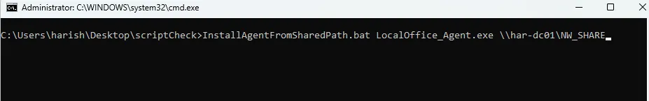 install agents through network share