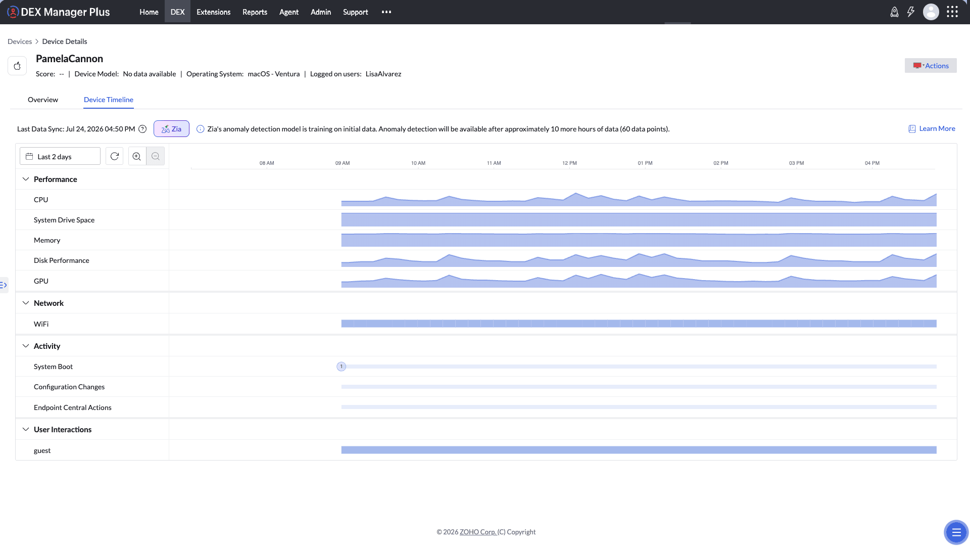 Zia Timeline Analyzer summary Zia Timeline Analyzer summary