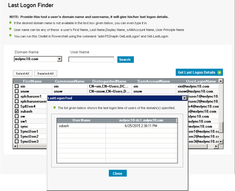 Free Active Directory Last Logon Report Last Logon Reporting Tool - Active Directory