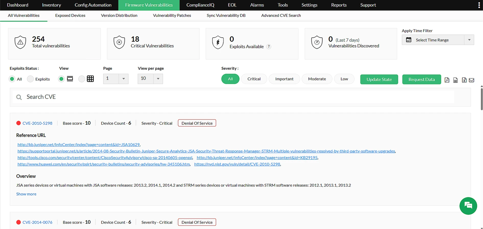 Firmware vulnerability auditing