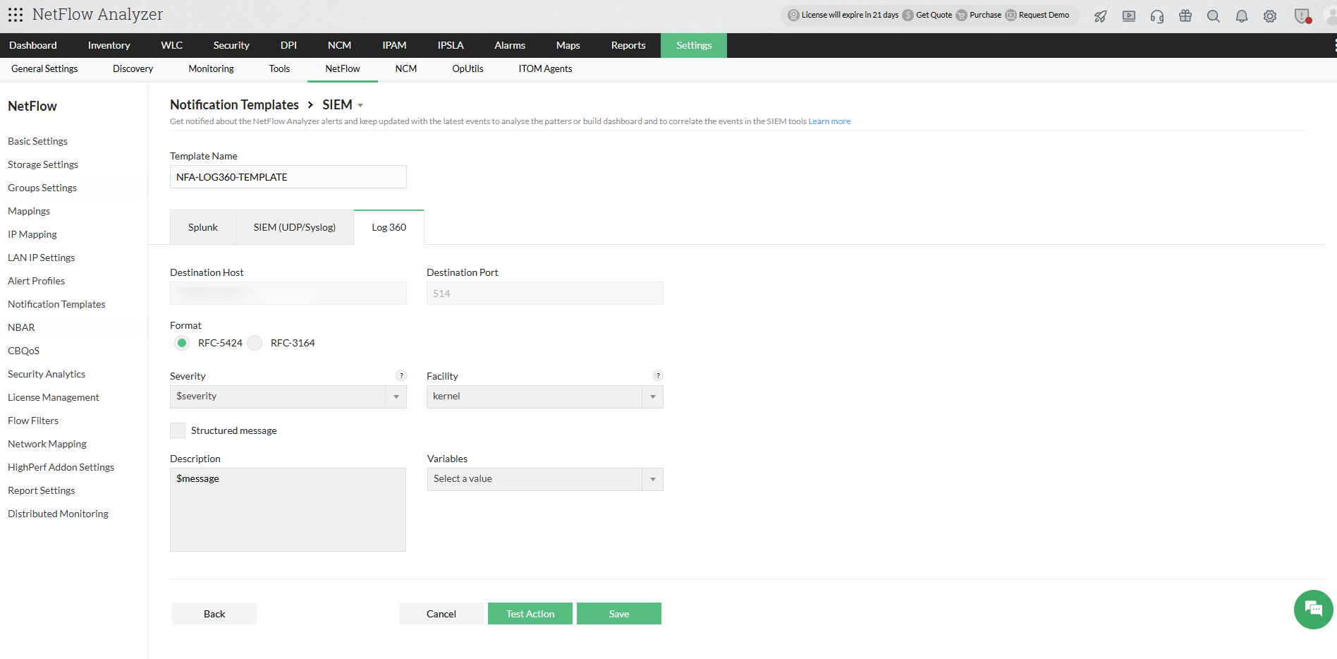 Log360 integration Log360-OpManager