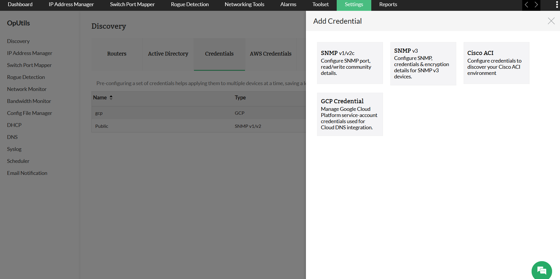 GCP DNS Management - ManageEngine OpUtils