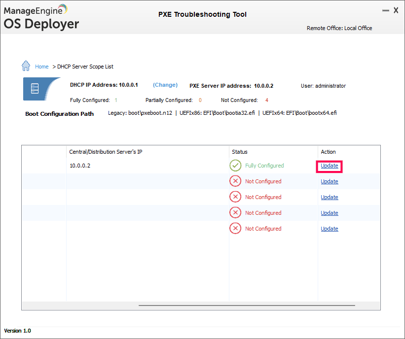 Updated scope options screen Updated scope options screen