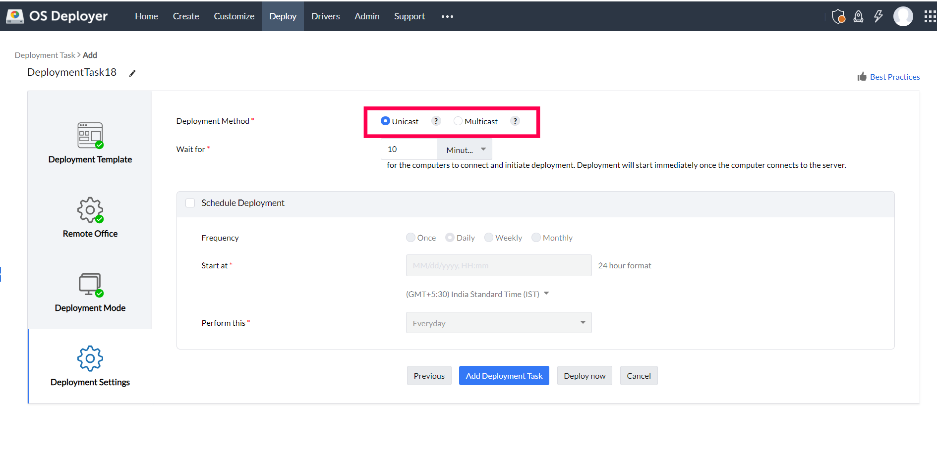 OS deployment methods - ManageEngine OS Deployer