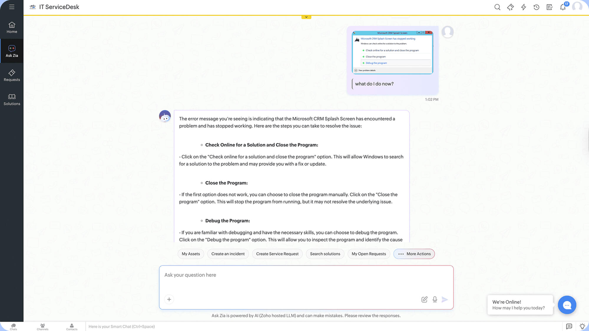 Retail staff using conversational AI to report issues, request services, and get answers faster