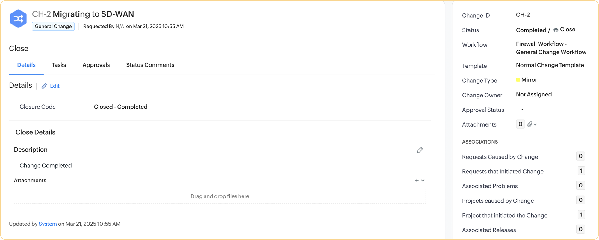 Drag-and-drop workflow builder for IT change automation