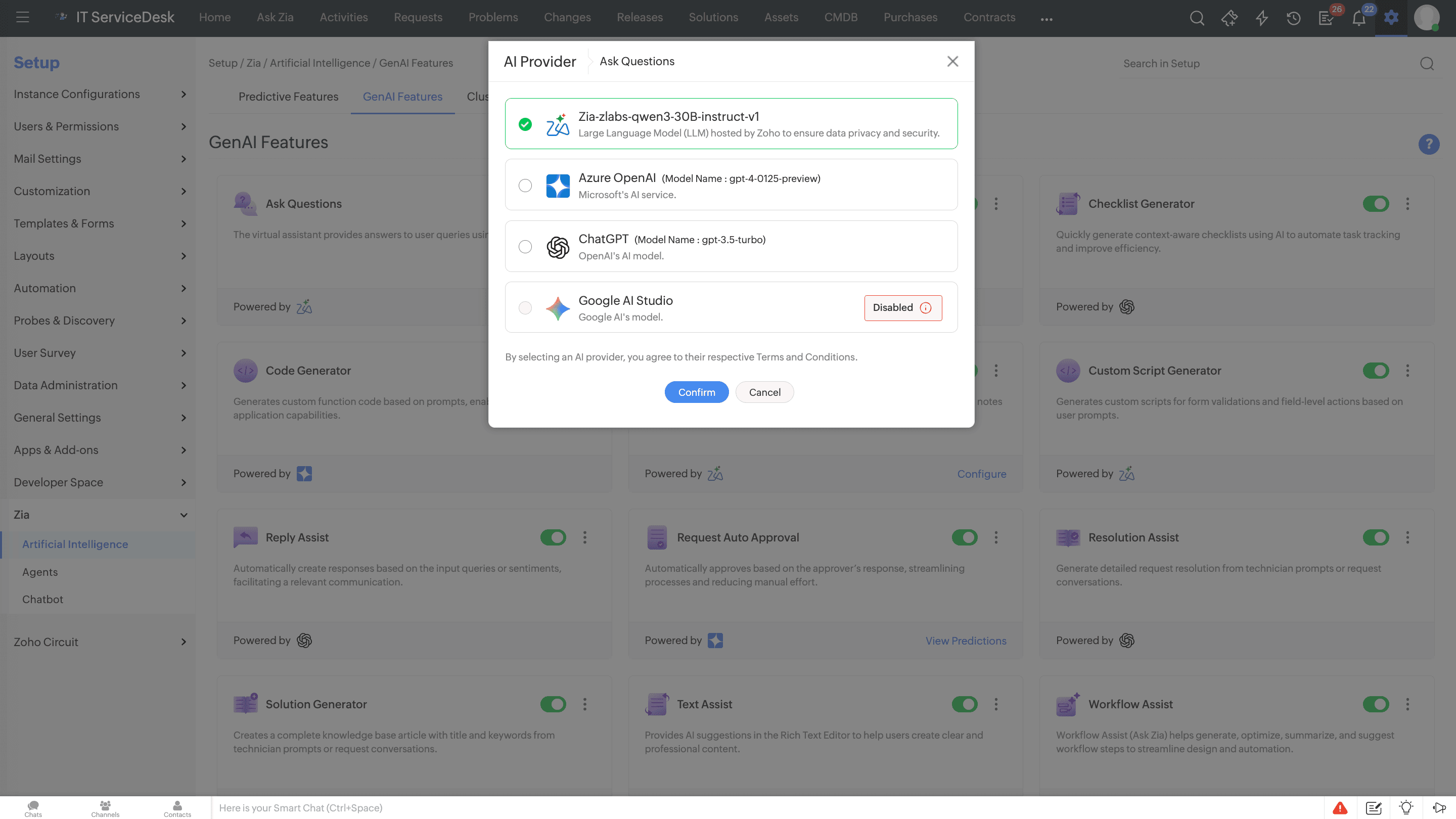 GenAI model preference