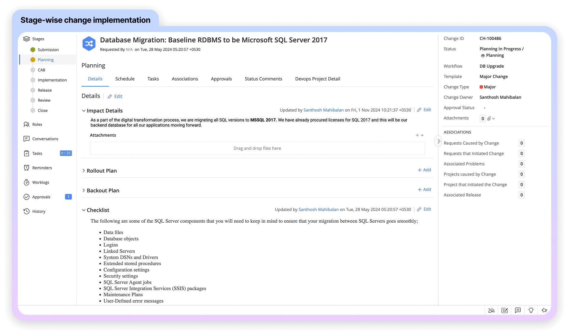 Stage-wise change implementation across retail environments to reduce rollout risk