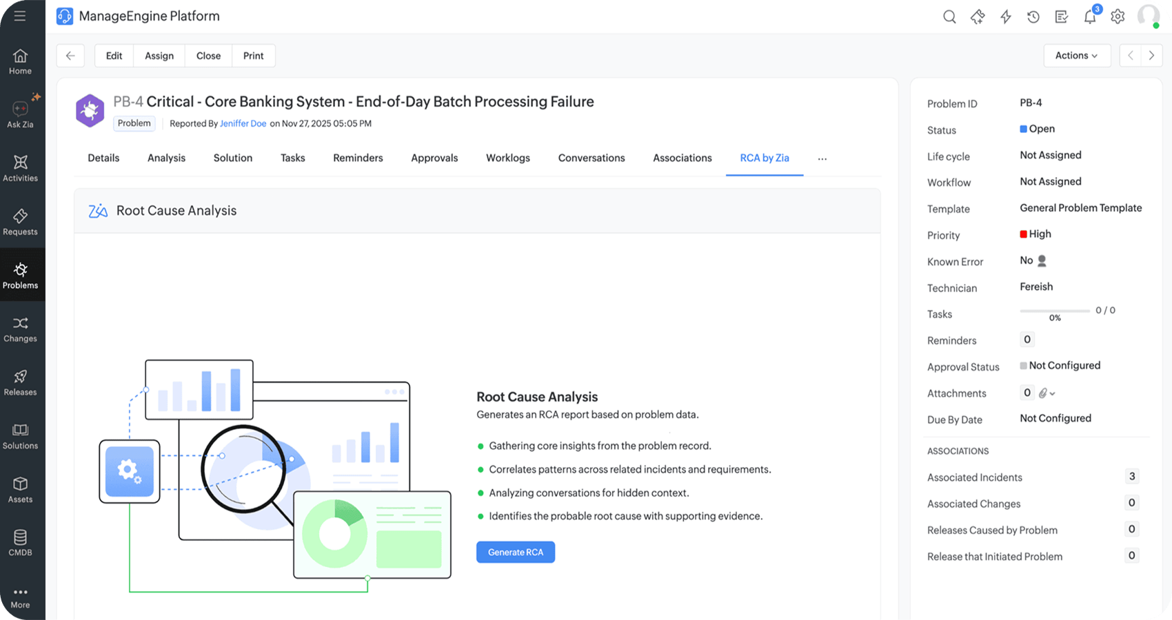 Zia GenAI reports helping retail IT teams accelerate root cause analysis and corrective action