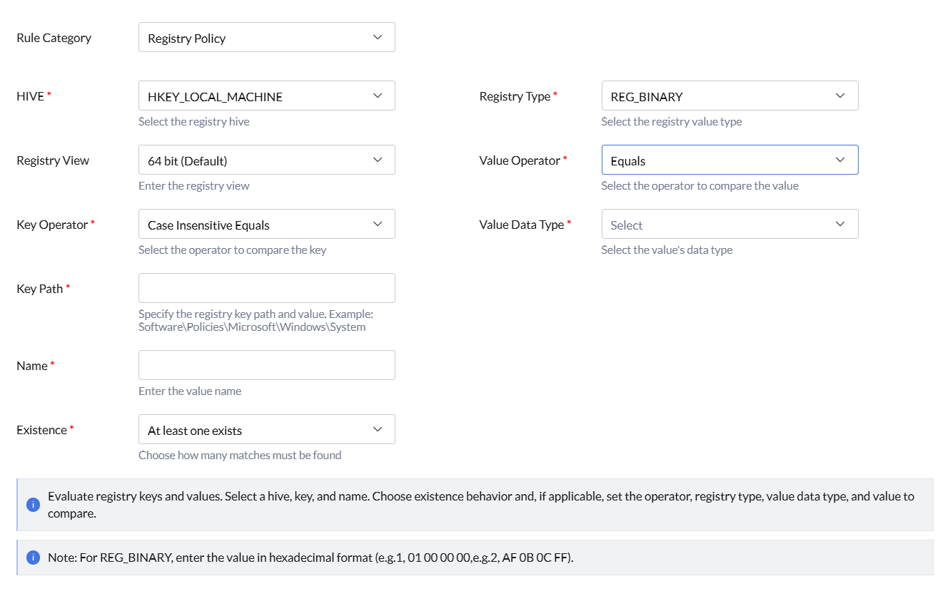 Registry Policy rule category