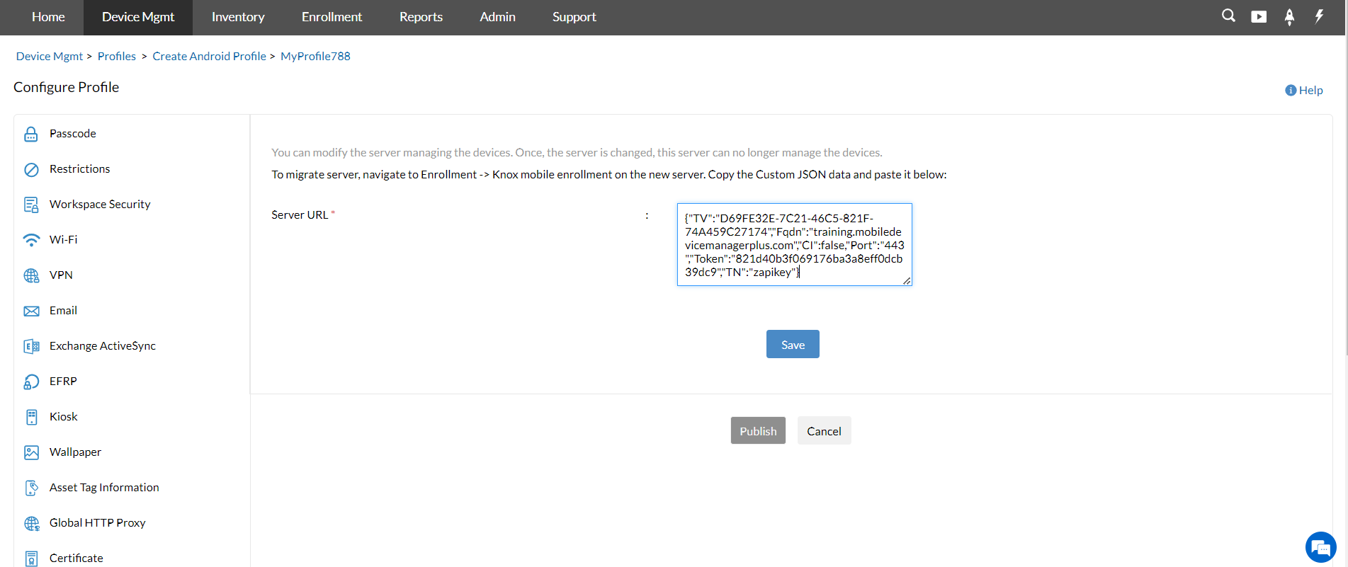 How to migrate Android devices between the different deployment modes of Mobile Device Manager Plus? illustration 5