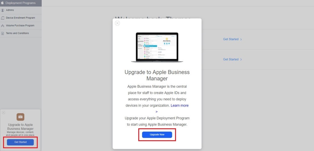 Apple VPP/DEP login