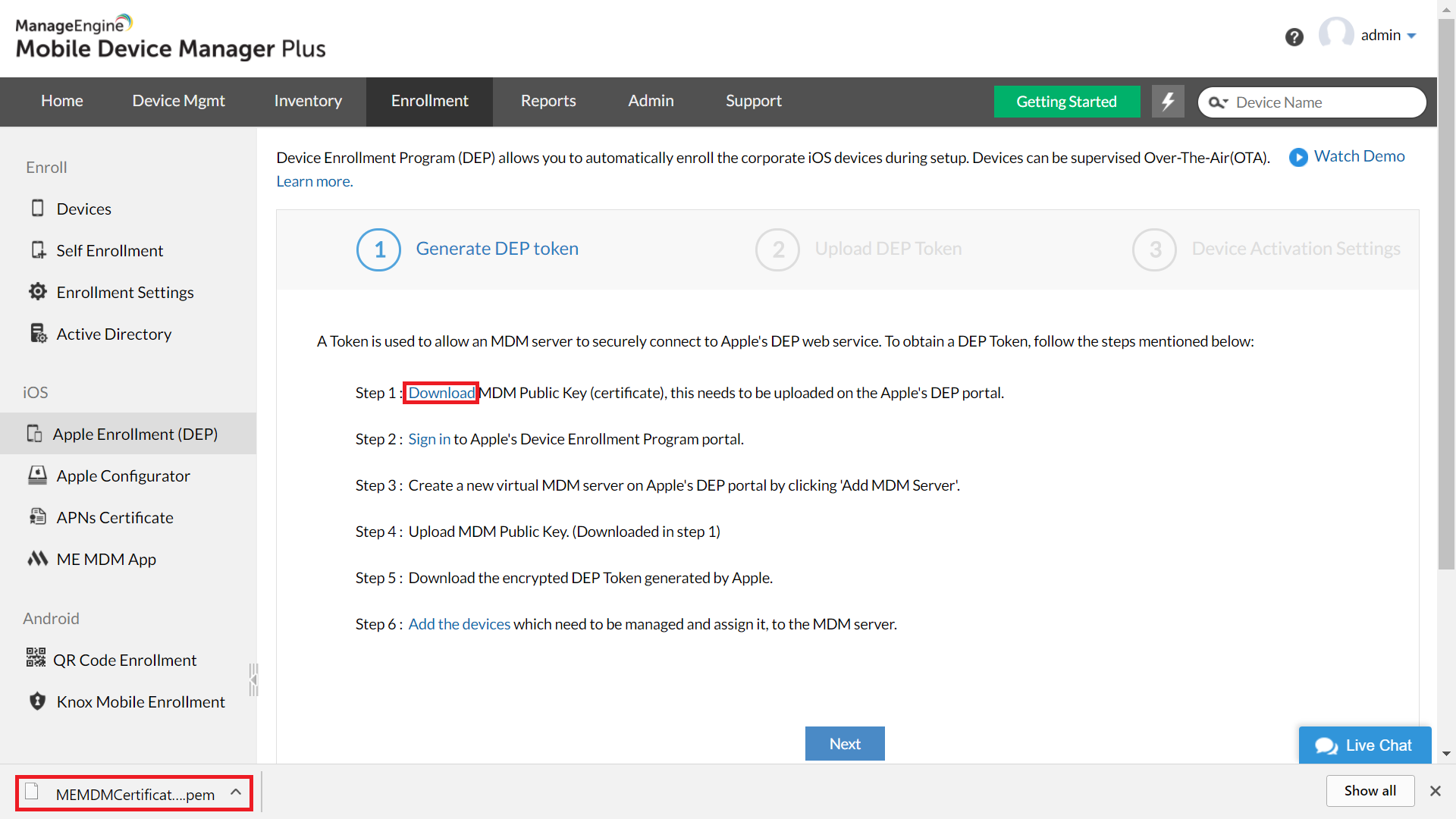 Download Public Key