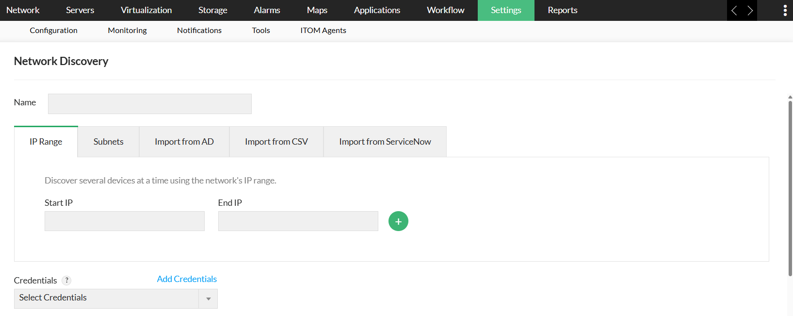 Network device discovery- ManageEngine OpManager