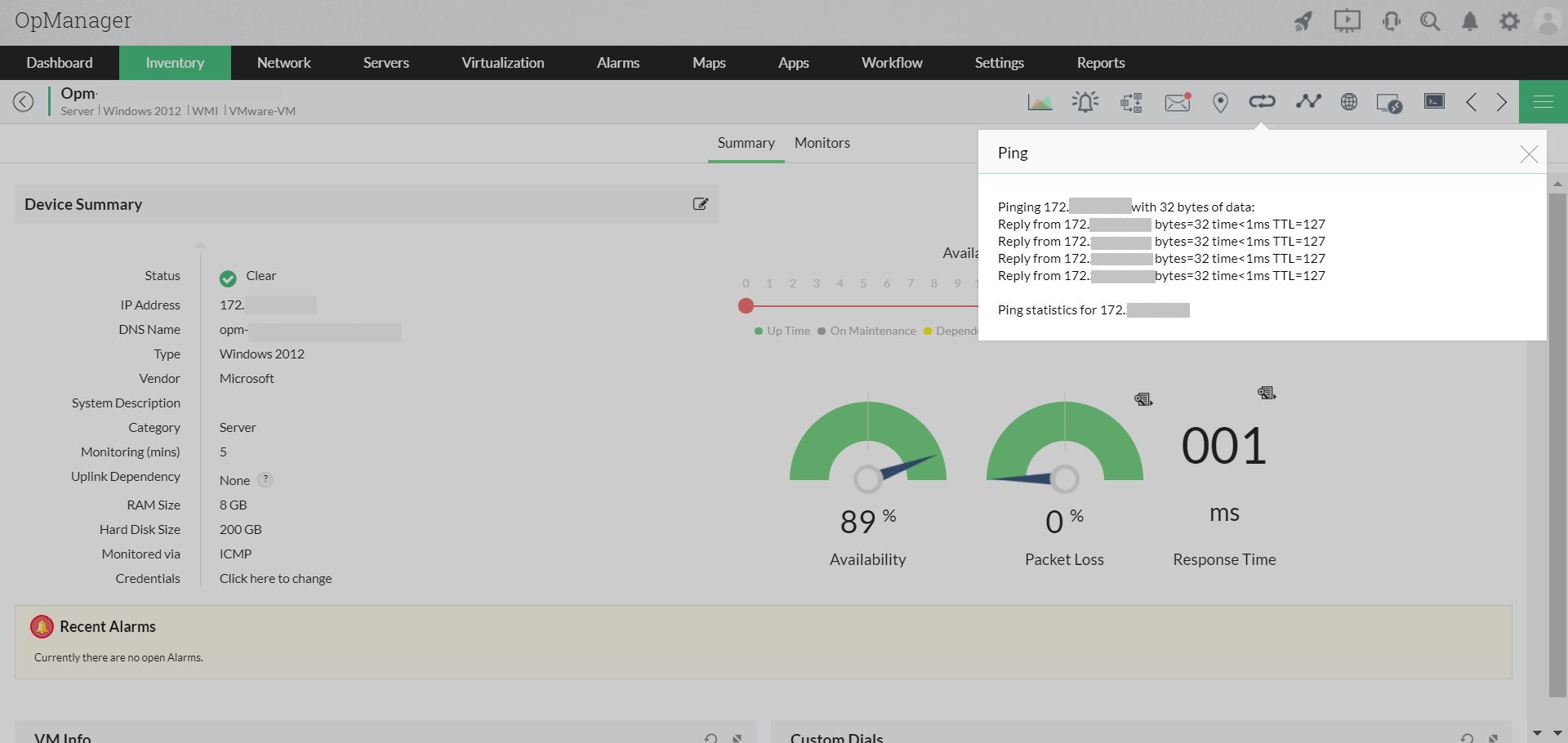 Server performance management tool Downtime scheduler- ManageEngine OpManager