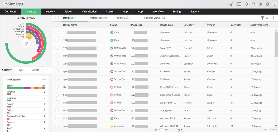 Agentless Network Monitoring Software - ManageEngine OpManager