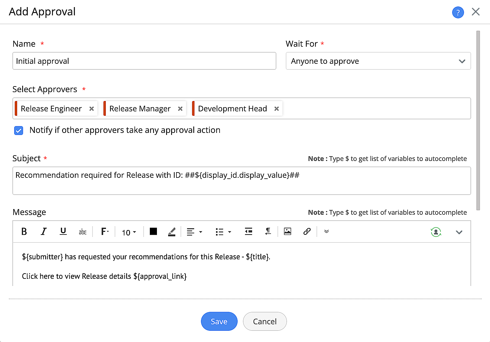 Approval Action