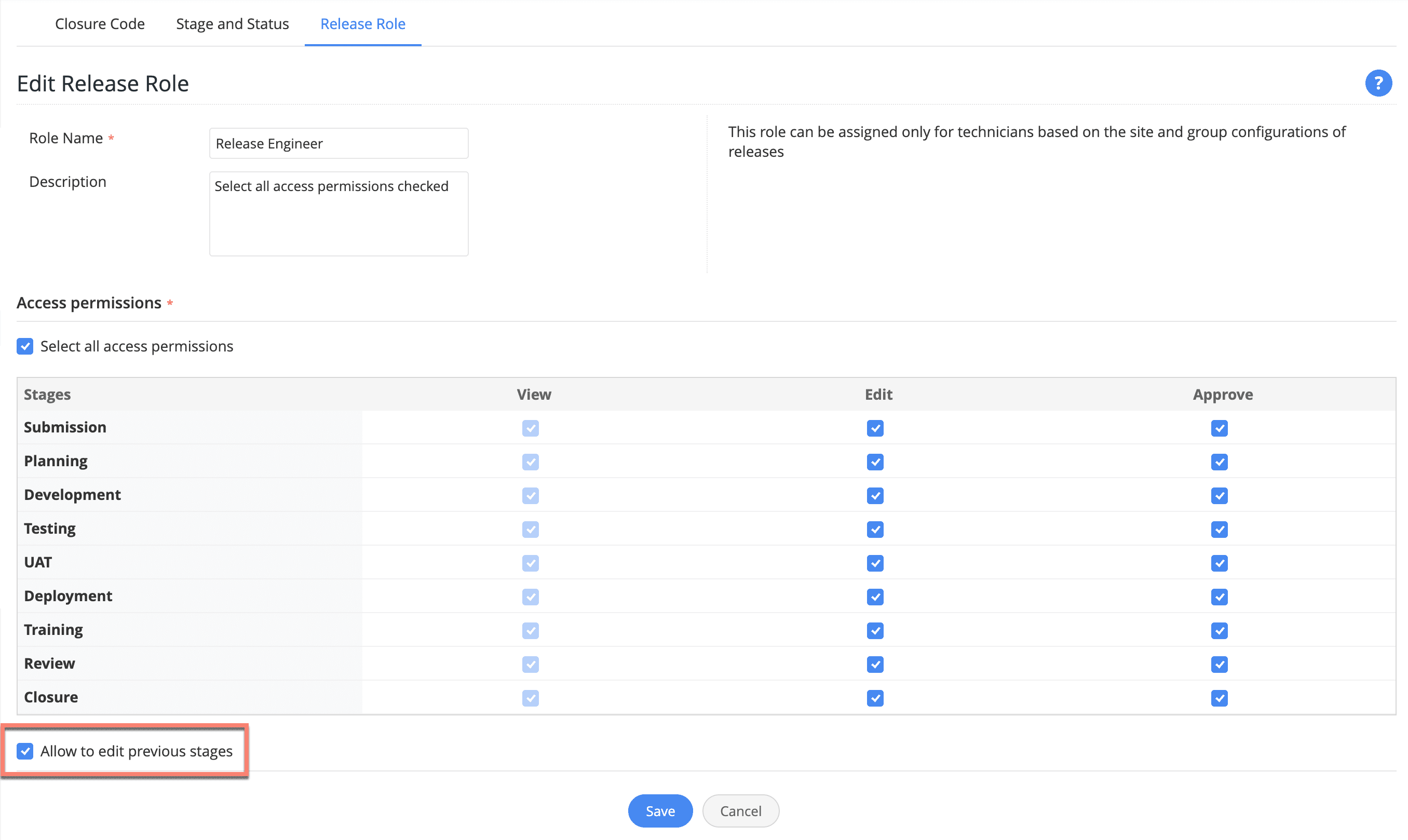 Release Roles