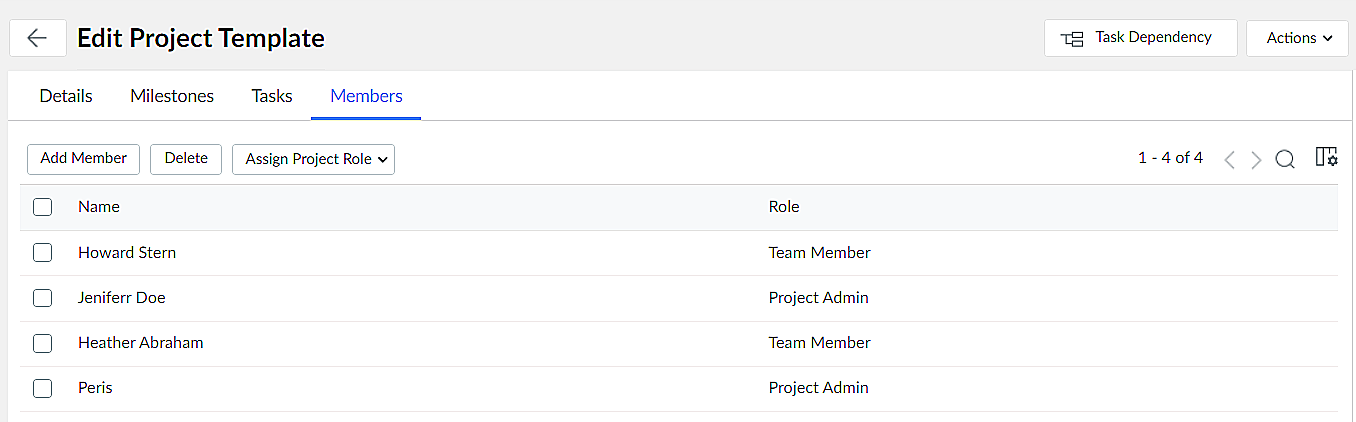 project template