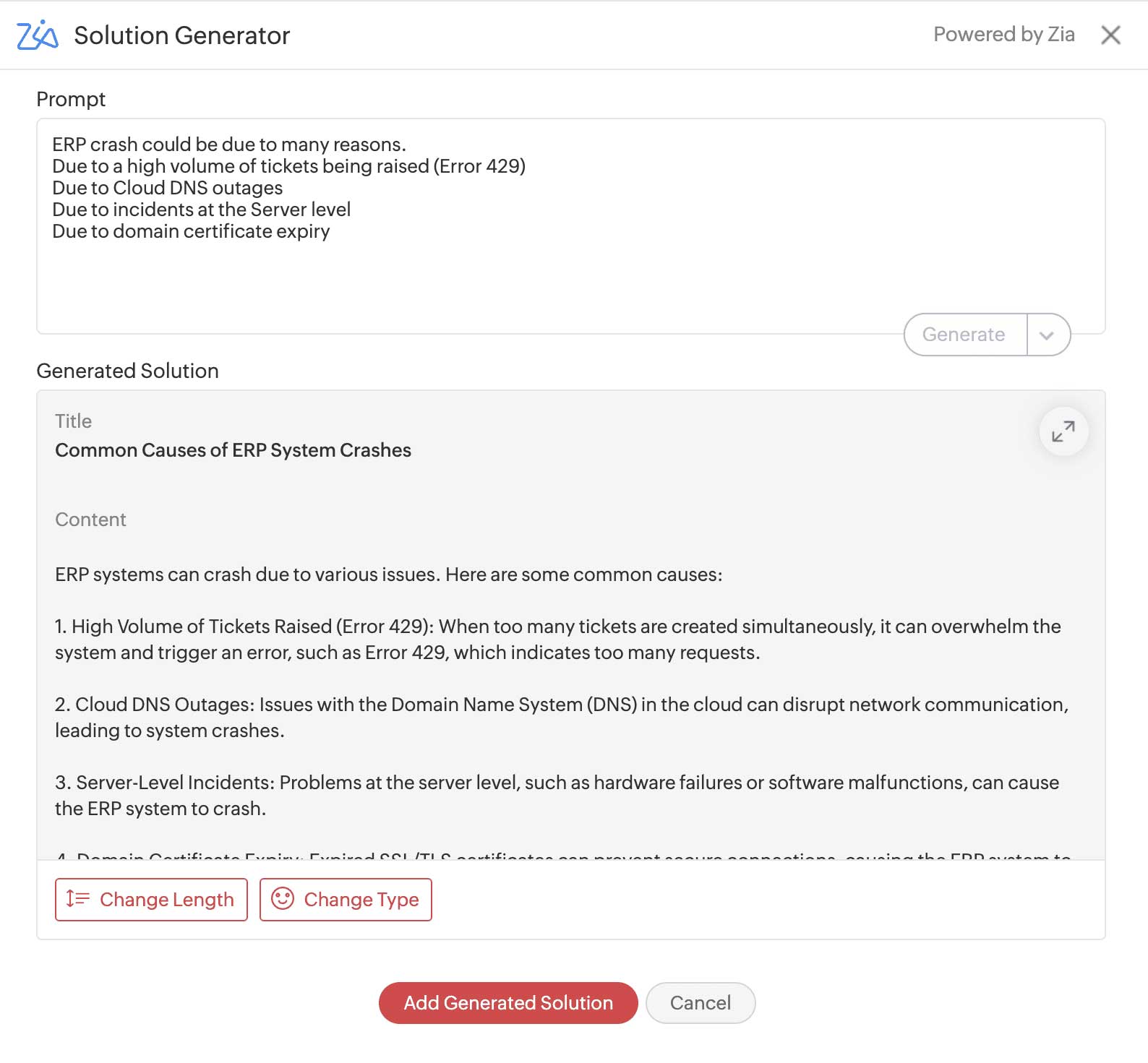 Zia's Solution Generator
