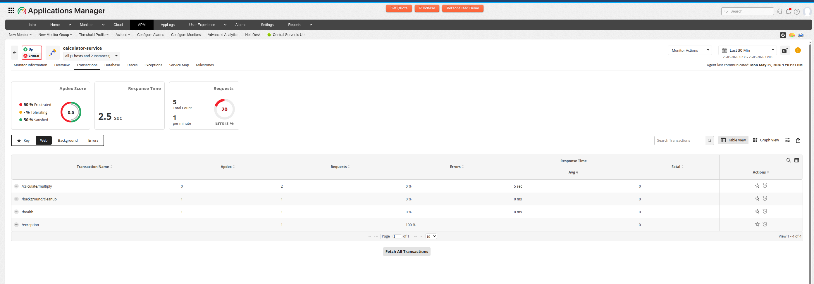 OpenTelemetry transaction visibility Distributed transaction visibility with OpenTelemetry in Applications Manager
