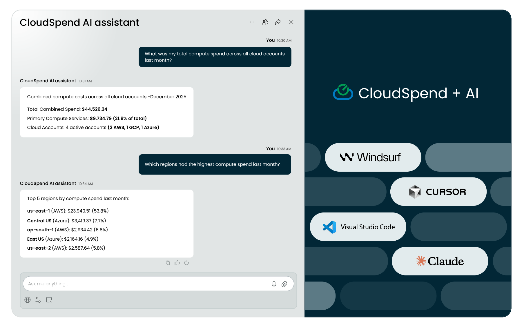 Explore cloud cost insights with AI assistant