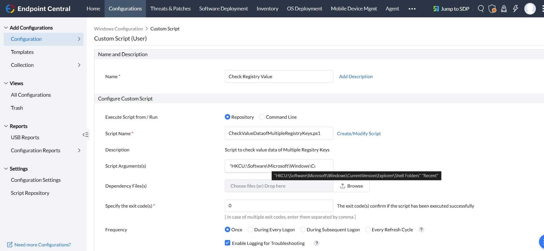 Read Registry User Config