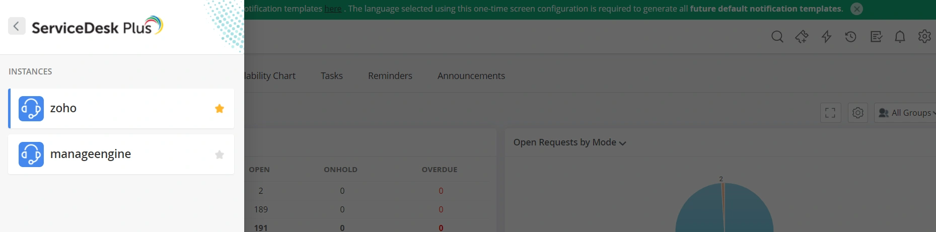 Select Default Instance in SDP Cloud Select Default Instance in SDP Cloud