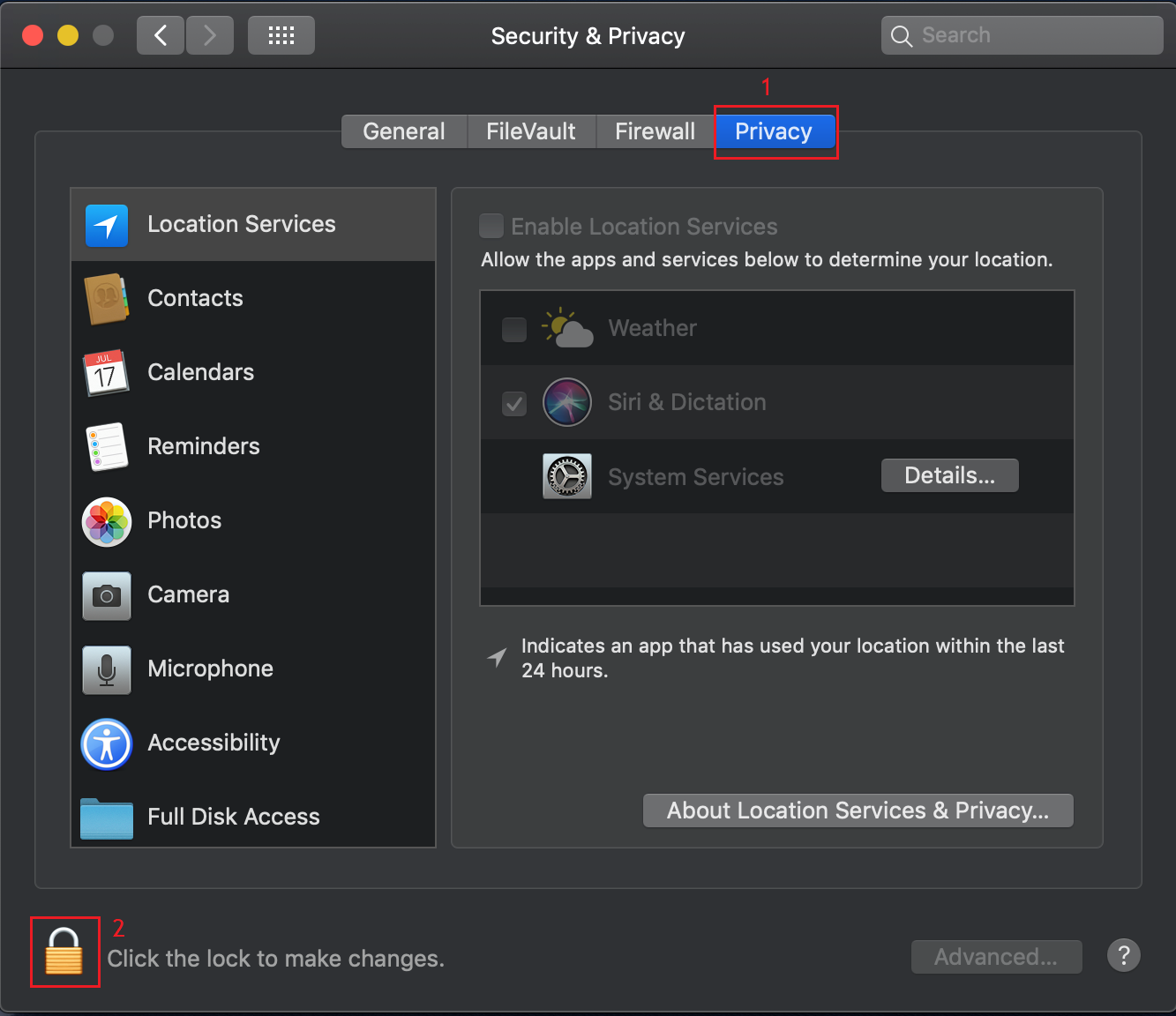 Modifying Location Services settings for Mac Geotracking Modifying Location Services settings for Mac Geotracking