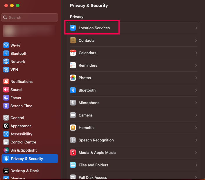 Enable Location Services on latest Mac devices - Step 1 Enable Location Services on latest Mac devices - Step 1