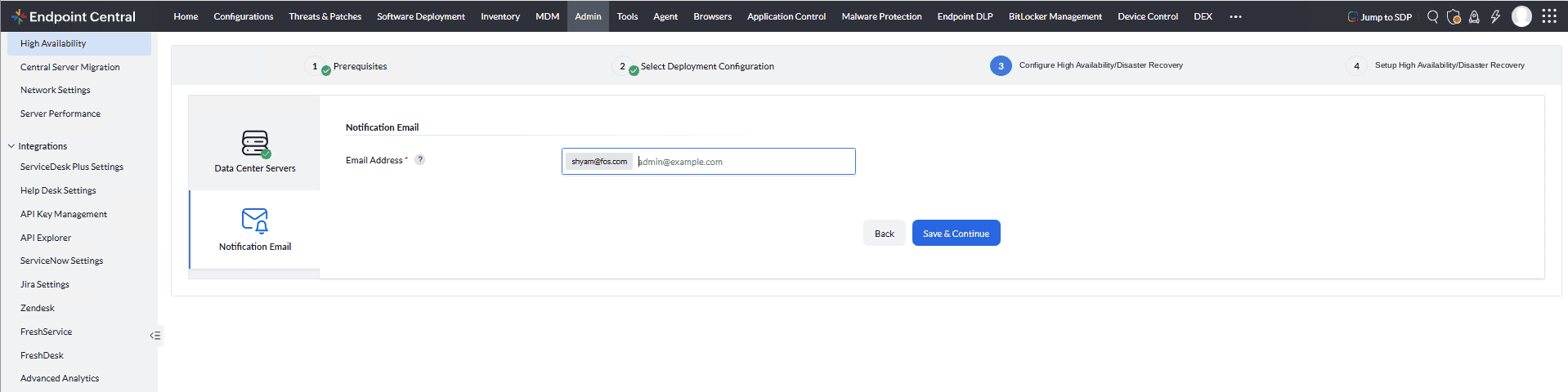 Notification Email configuration (HA) Notification Email configuration (HA)
