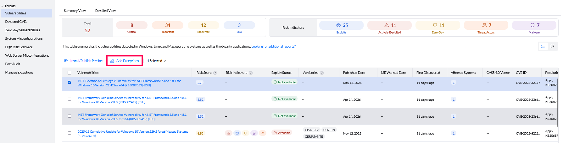 Adding Exceptions