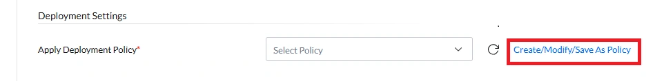 Deployment settings