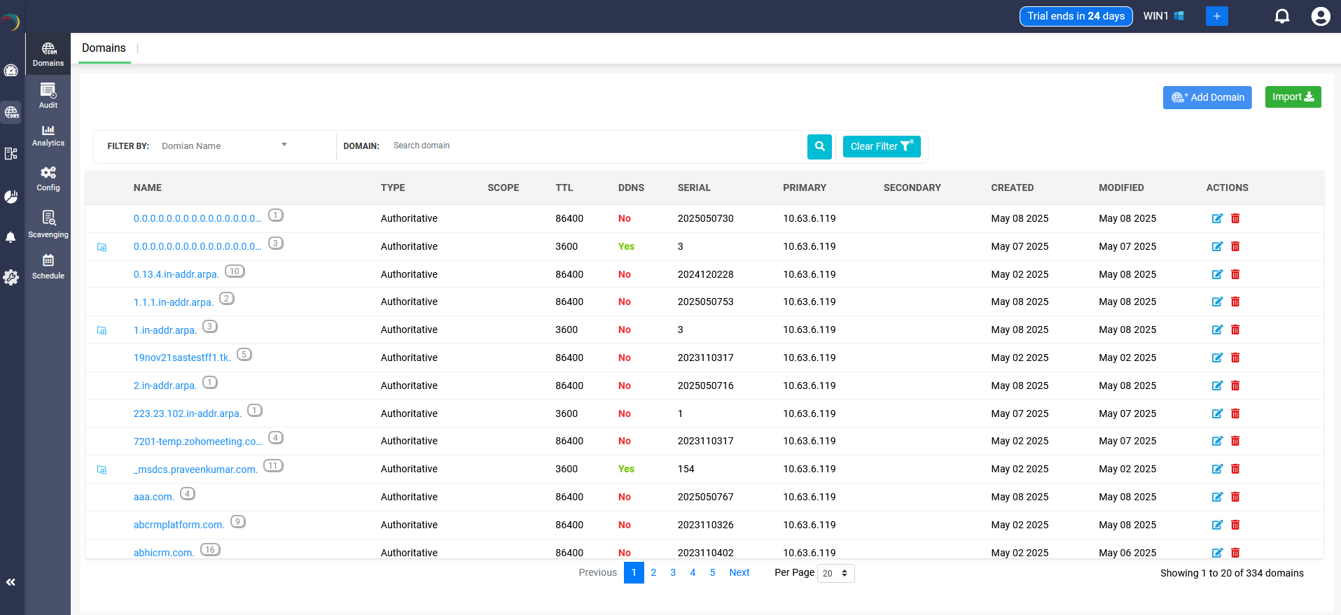 Create New Domain Form