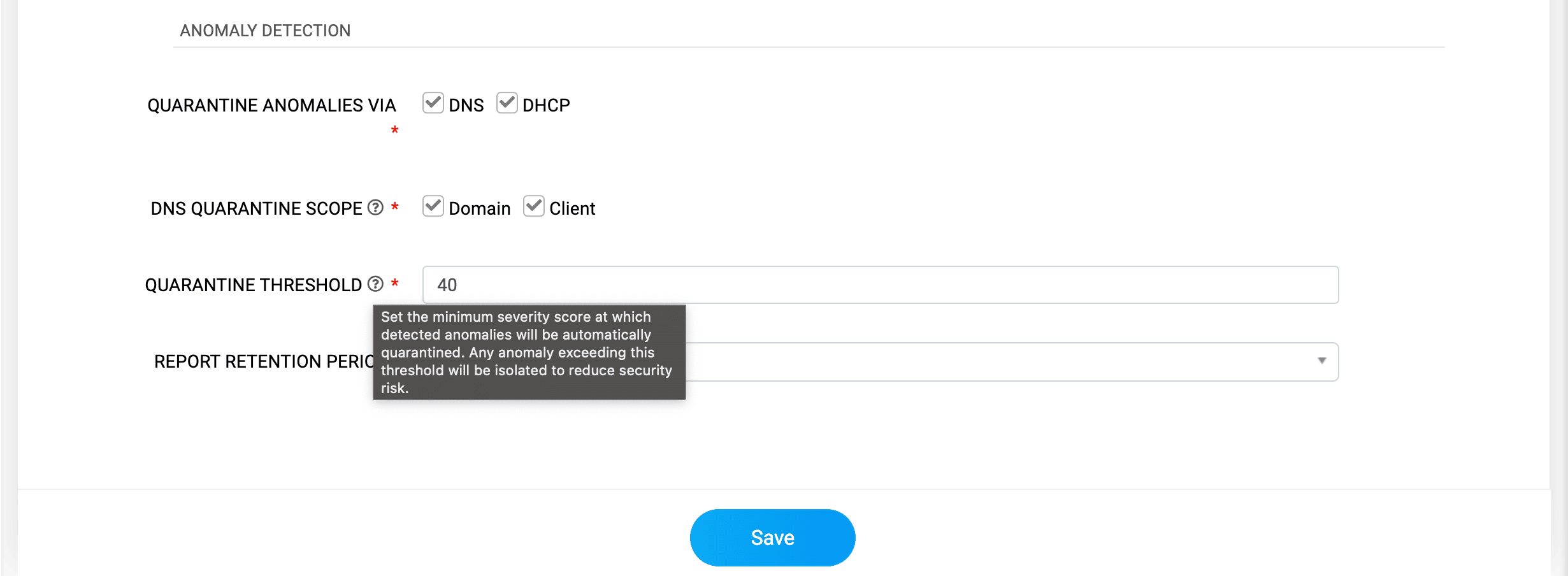 DNS anomalies quarantining