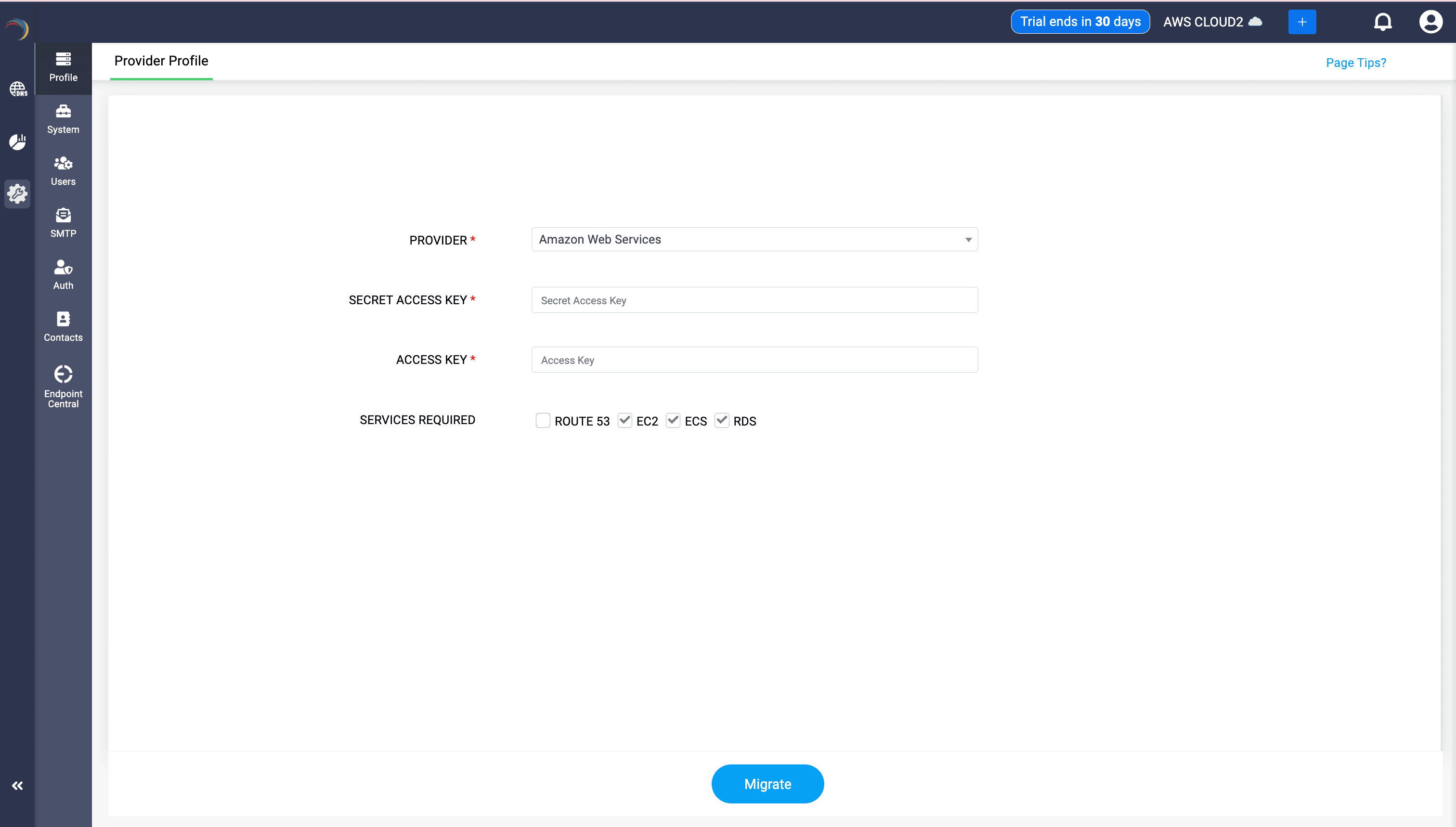 Provider Profile Input Fields