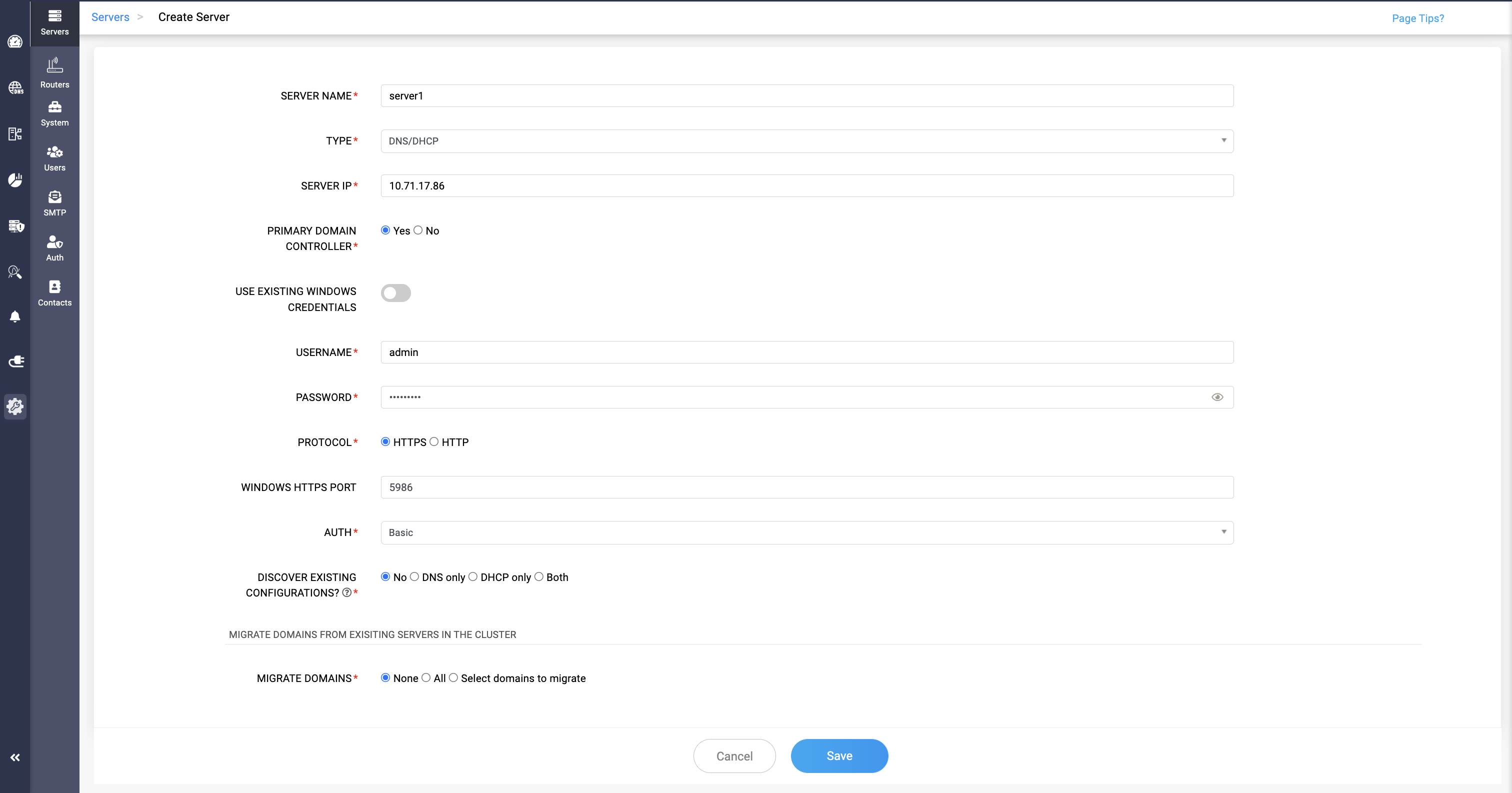 Add New Microsoft Windows Server