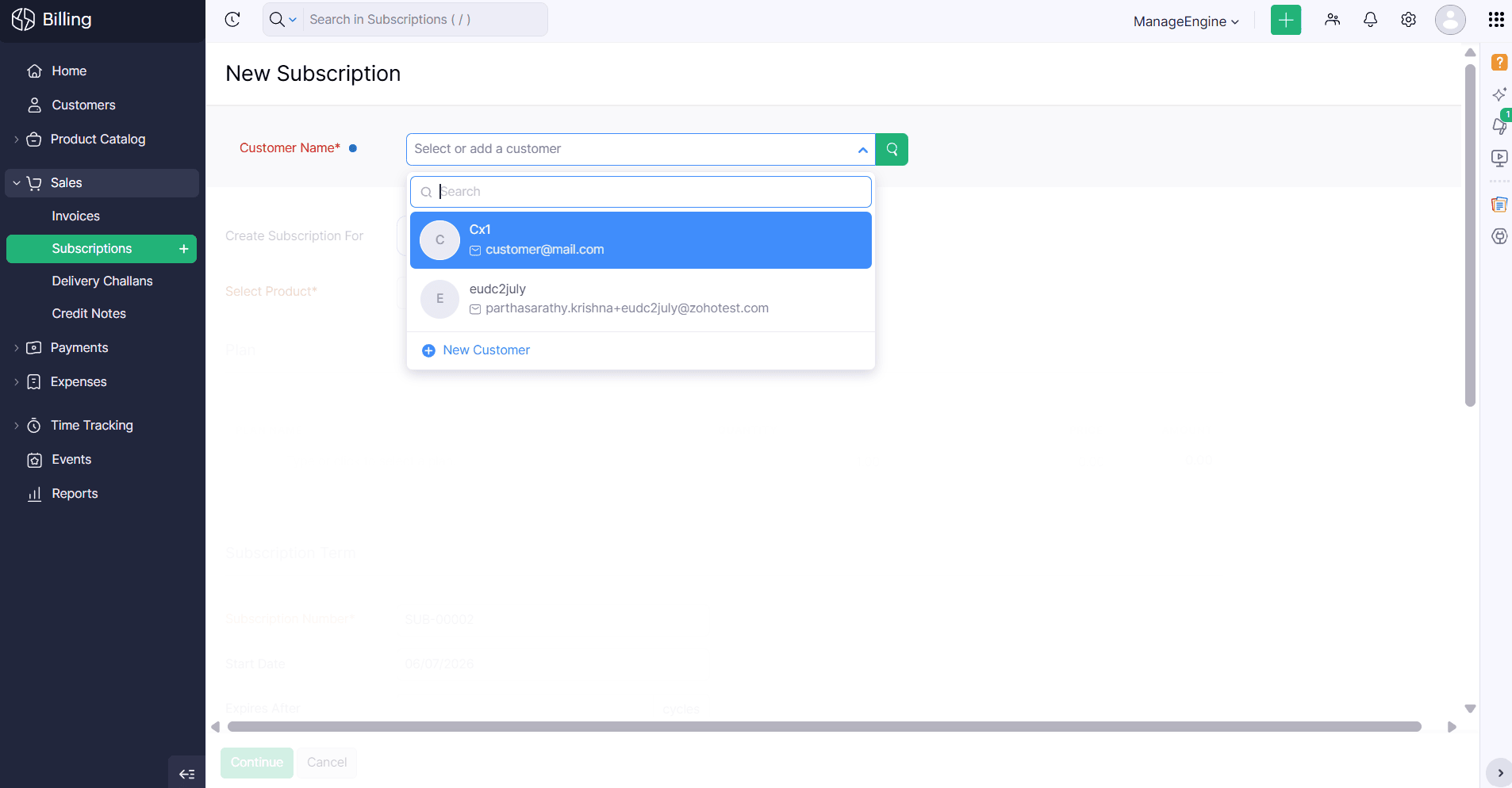 Subscription Fields