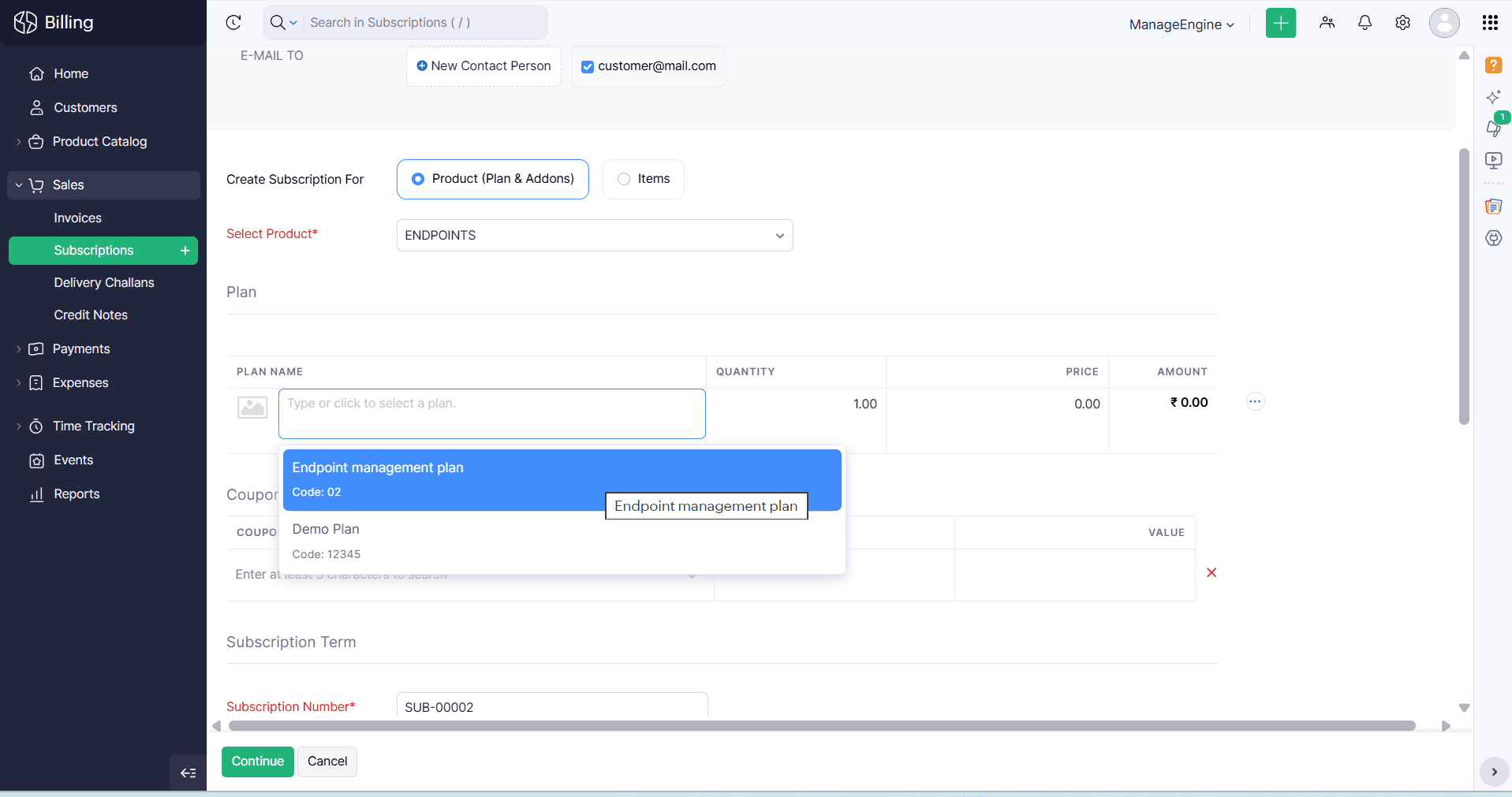 Select Subscription Plans