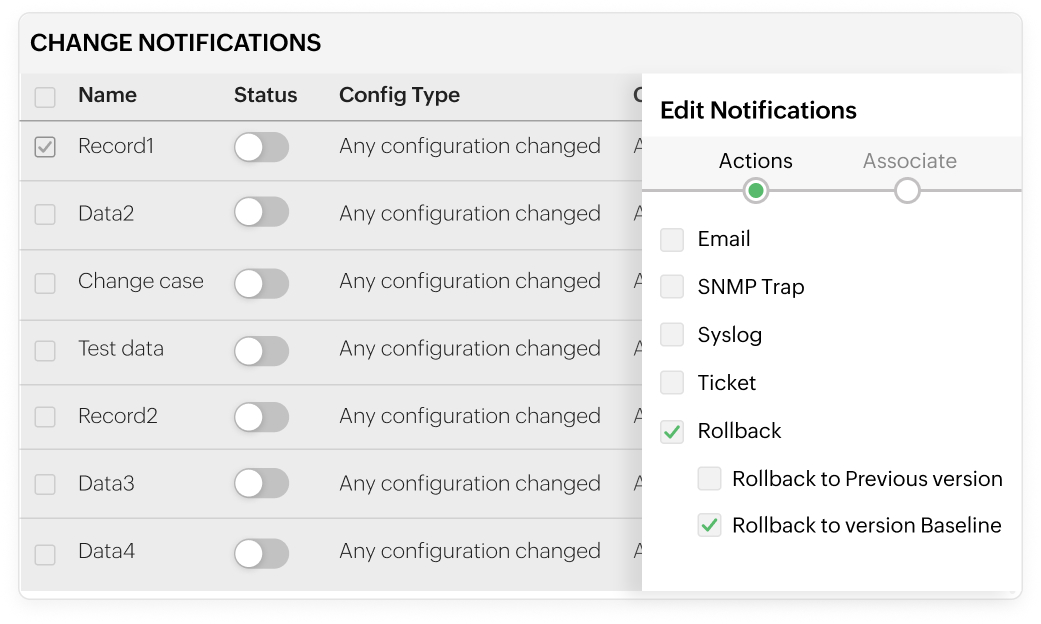 Rollback to stable configurations for uninterrupted operations