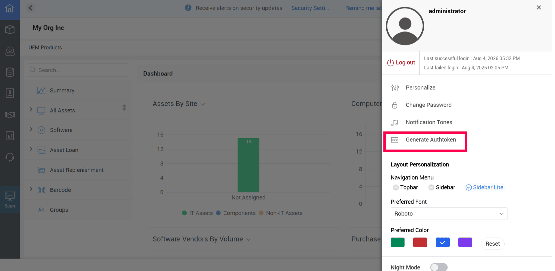 Opmanager-AssetExplorer integration
