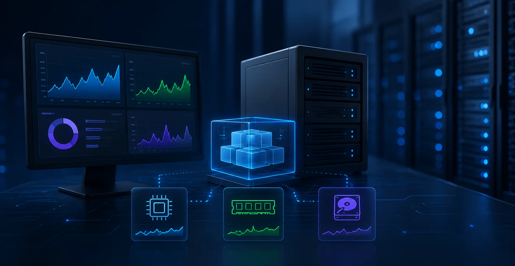 Hyper-V CPU, memory and disk monitoring