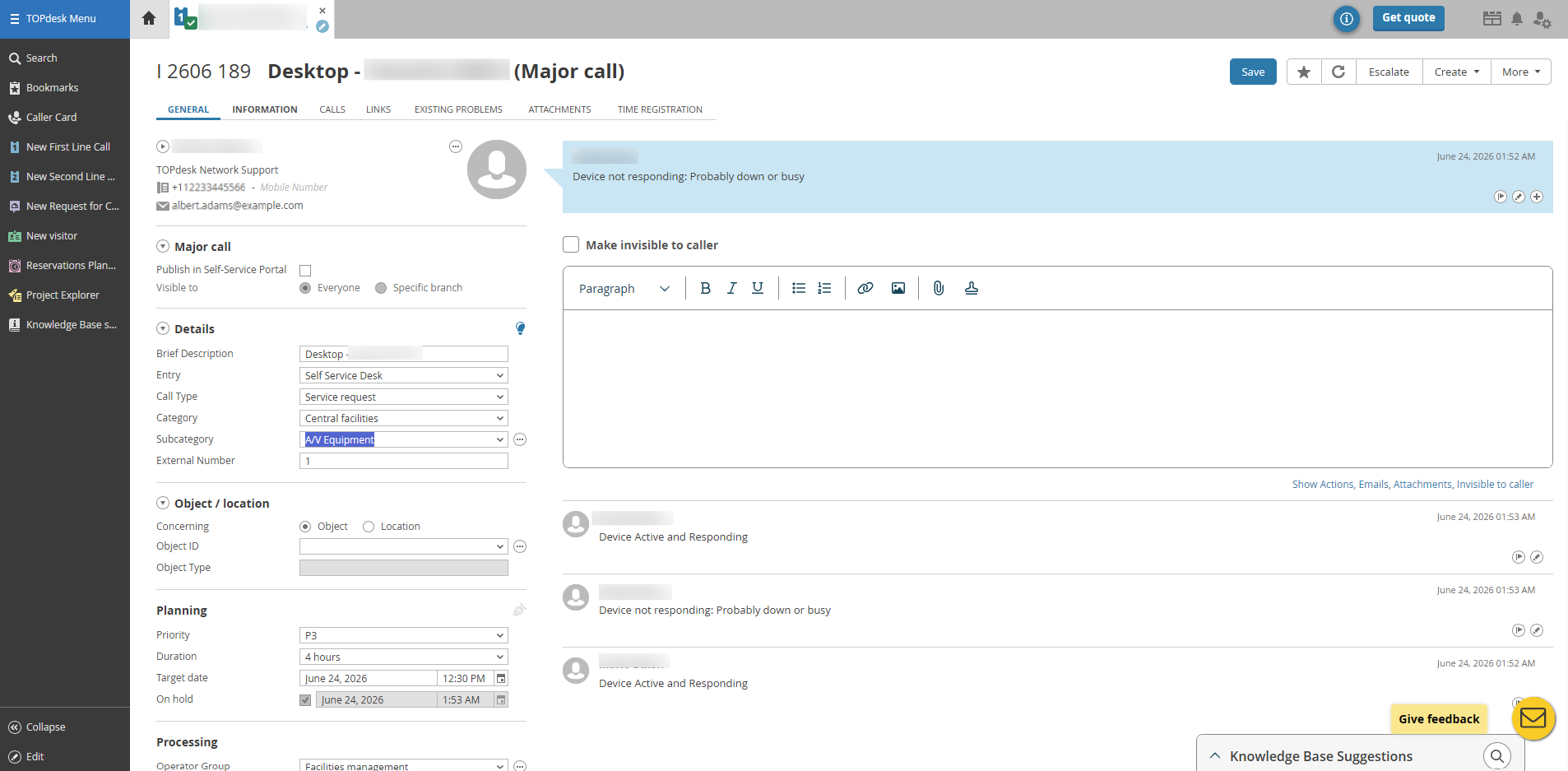 Opmanager-TOPdesk integration